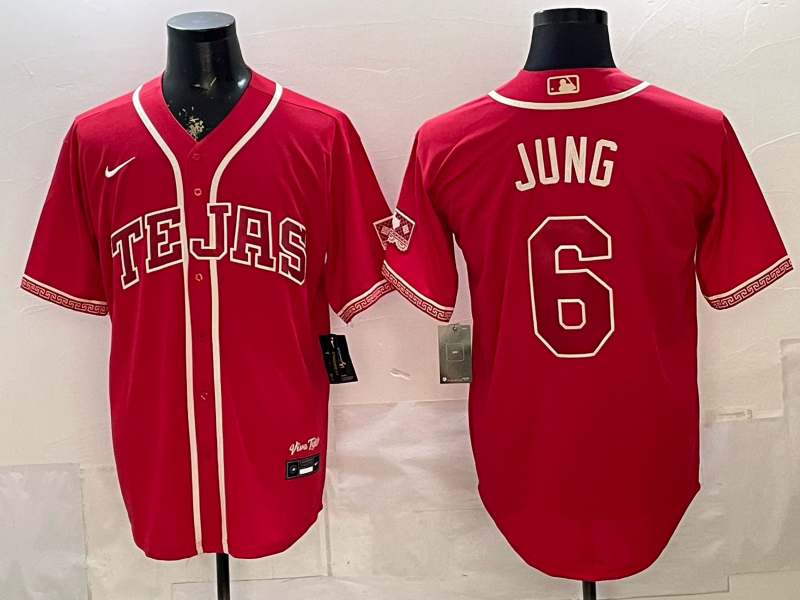 Men Texas Rangers #6 Jung red Nike 2026 MLB Jersey 0518001